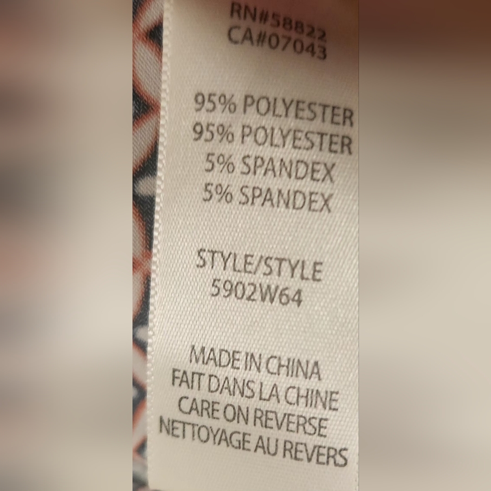 Max Studio Orange & Navy Blue Patterned Dress Siz… - image 7